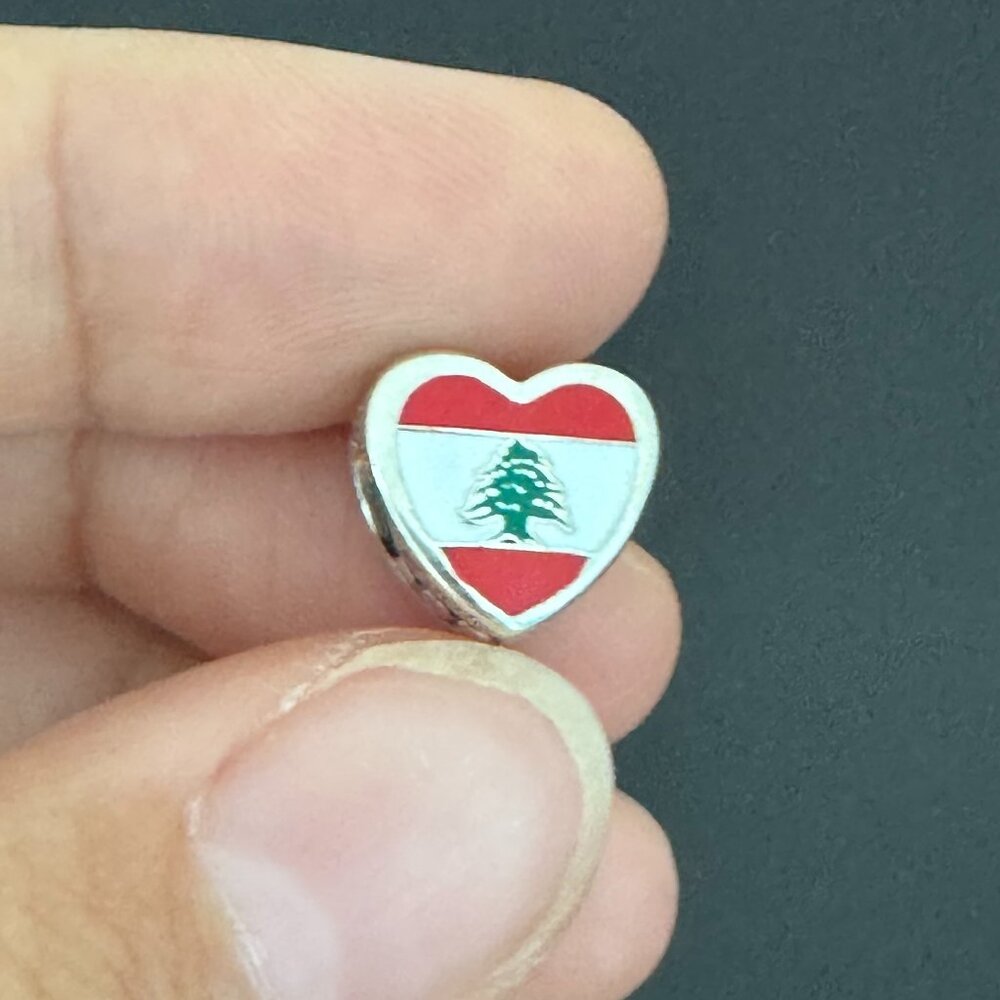 Pandora Lebanon Flag Heart Exclusive Charm